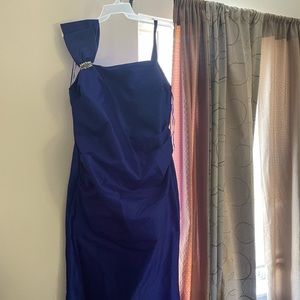 Royal blue brides made dress